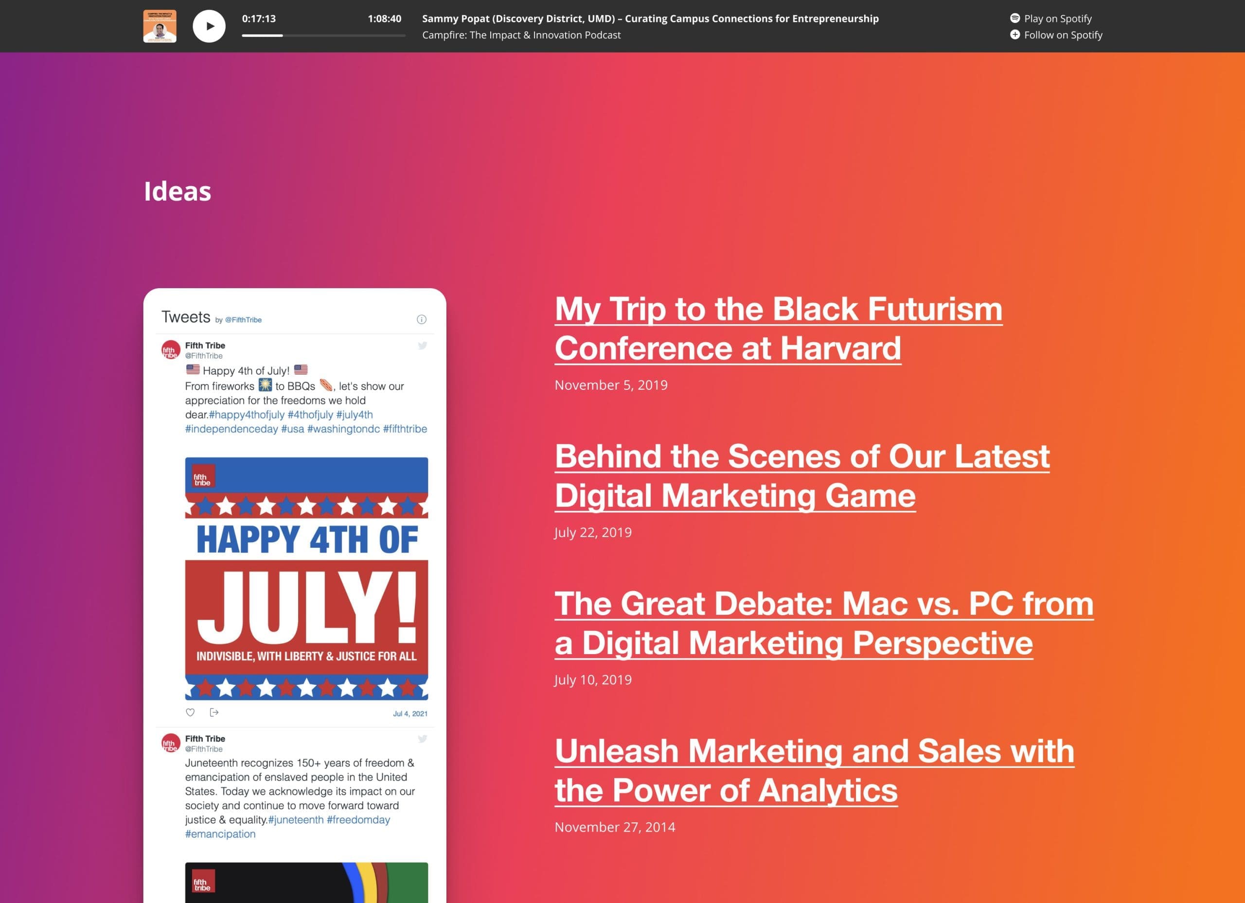 The Fifth Tribe: A Website Redesign for a top D.C. Agency