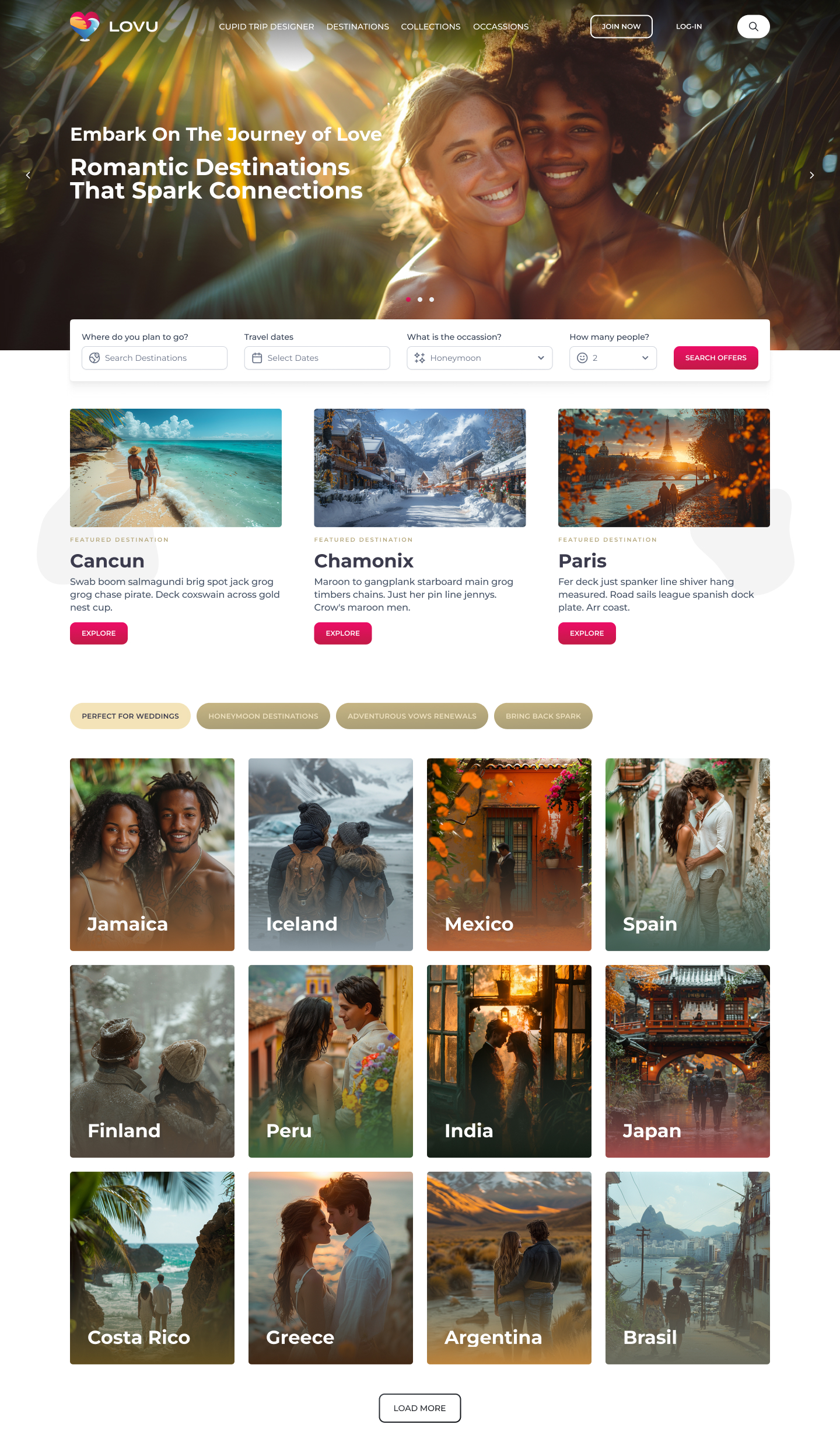 LOVU Romace Travel Platform