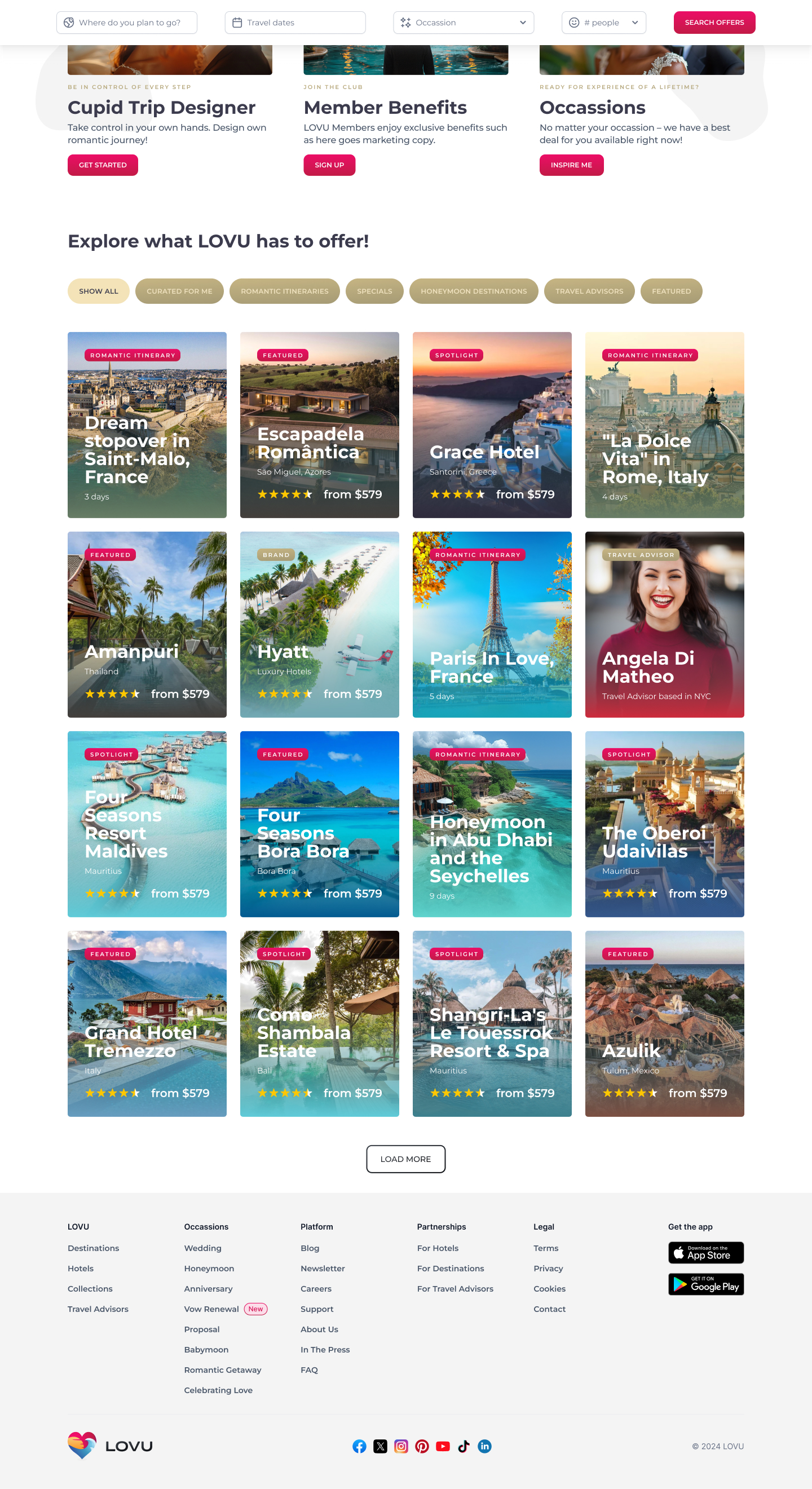 LOVU Romace Travel Platform