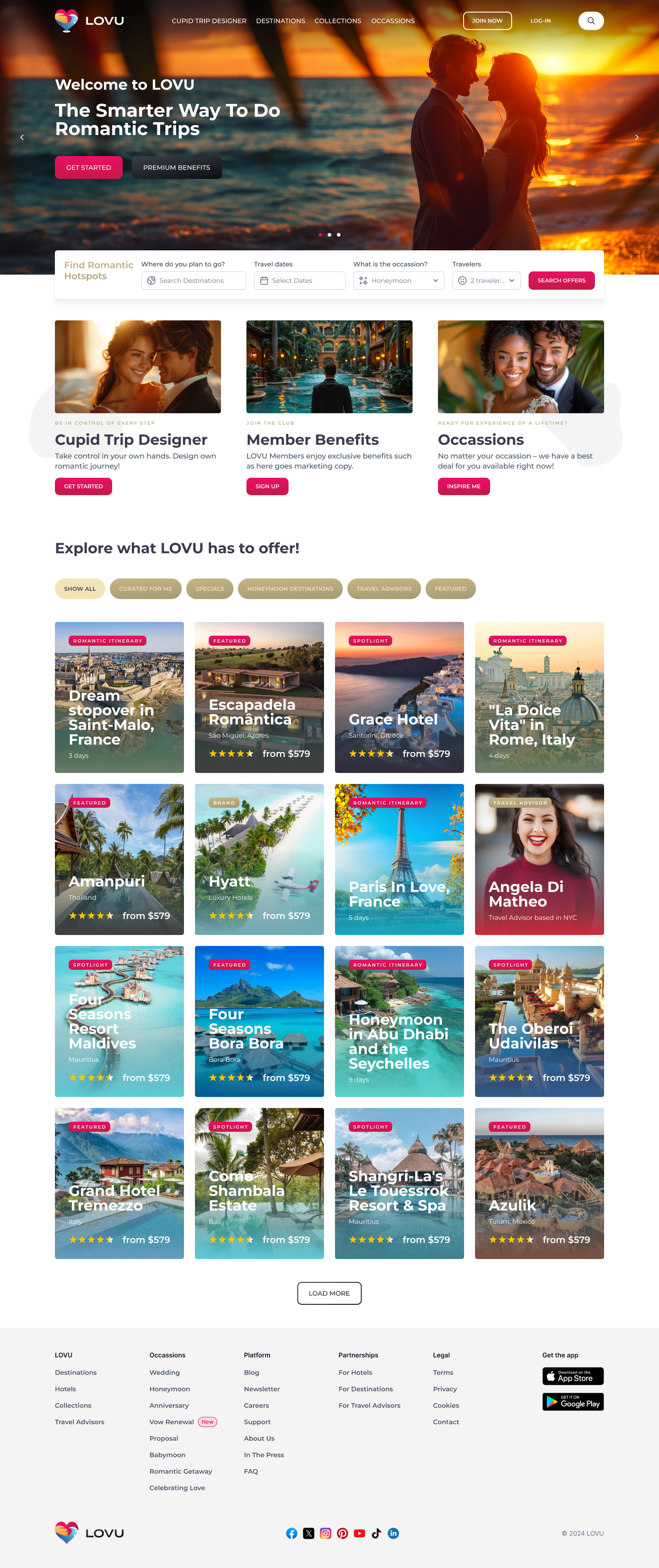 LOVU Romace Travel Platform